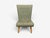 Swedish Mid-Century Modern, Slipper or Lounge Chair, Green Fabric, Beech, Sweden, 1940s An interesting Scandinavian...