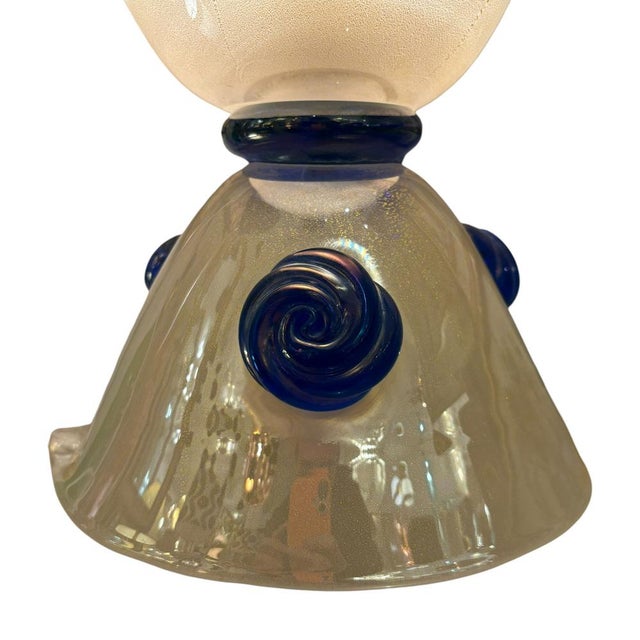 Lamps with Blue Murano Flowers by Carlo Colizza, 1980s, Set of 2 For Sale - Image 7 of 9