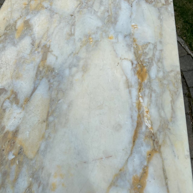 Louis XVI Style Bleached Carved Demilune Style Console For Sale - Image 9 of 10