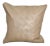 Pearlized Beige Vegan Leather Scroll Design Modern Pillow With Insert For Sale