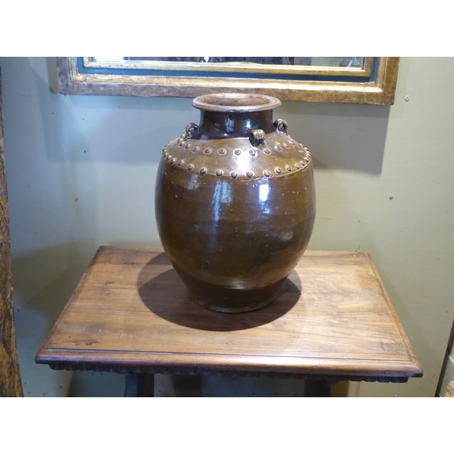 Chinese Antique Chinese Brown Glazed Ceramic Wine Jug For Sale - Image 3 of 4