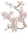 Hand‑Painted Champagne Gold Leaf Chinoiserie Mural, Pink Magnolia Blossom Wall Panel For Sale