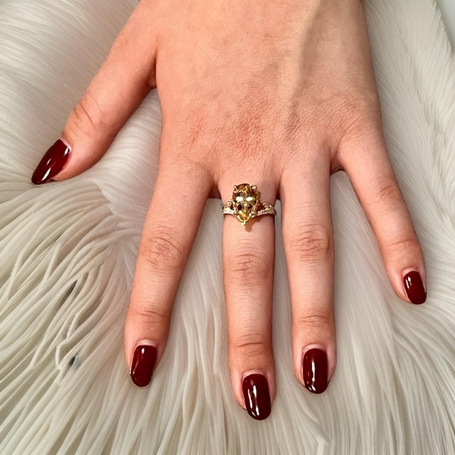 Natural Citrine Diamond Ring 6.5 14k Y Gold 4.79 TCW Certified $3,950 310632 This is a Unique Custom Made Glamorous Piece...
