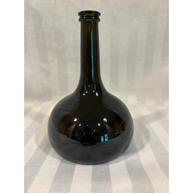 Vintage Onion Bottle in Deep Green For Sale - Image 4 of 12