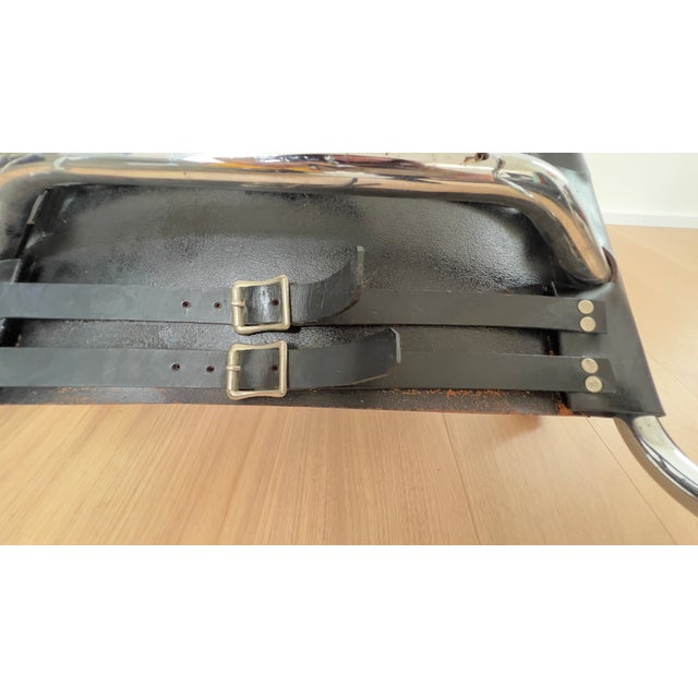 Black Pair of Early Marcel Breuer B35 Bauhaus Lounge Chairs in Black Leather For Sale - Image 8 of 11