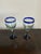 Mexican Pair of Hand-Blown-Style Stemmed Wine or Cordial Glasses For Sale - Image 3 of 7