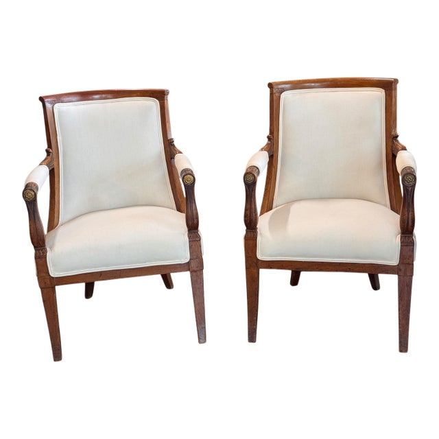 19th Century Pair of French Empire Armchairs For Sale