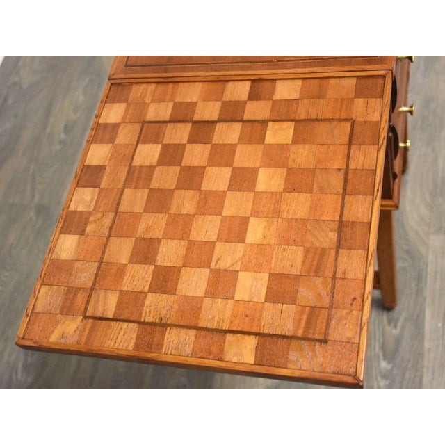 Early 1900s Refinished Antique Chess Game Table For Sale - Image 4 of 11