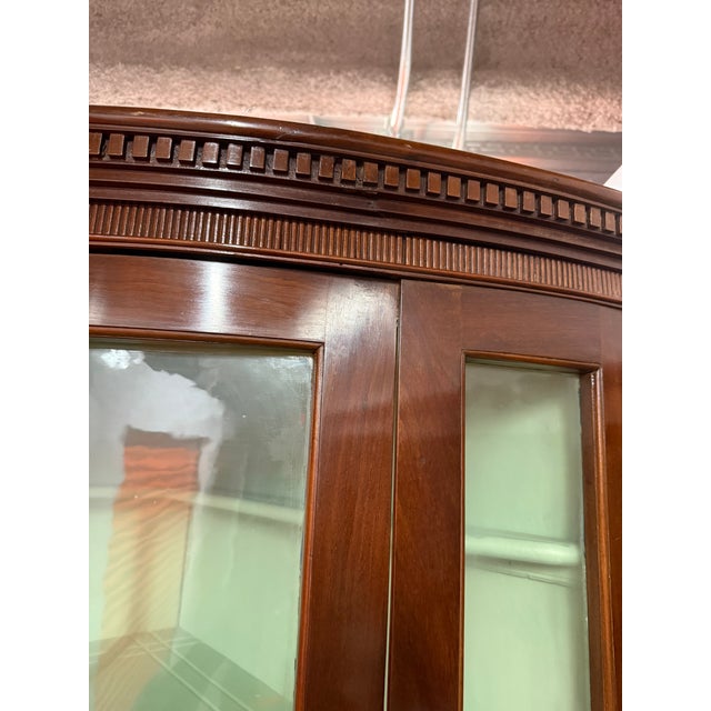 Traditional Bow Front Curio Cabinet For Sale - Image 3 of 10