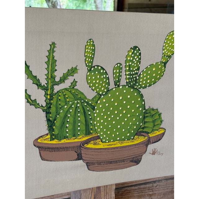 Mid-20th Century Ed Tillary Cactus Textile Wall Hanging For Sale In Naples, FL - Image 6 of 10