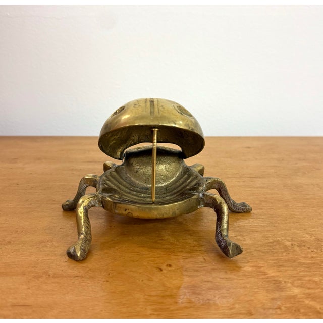 Vintage Brass Hinged Ladybug With Jeweled Eyes For Sale - Image 9 of 9