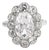 1910s French Belle Époque Gia 2.01 Carat Old Mine Cut Diamond Platinum Cluster Ring, Size 5.5 For Sale