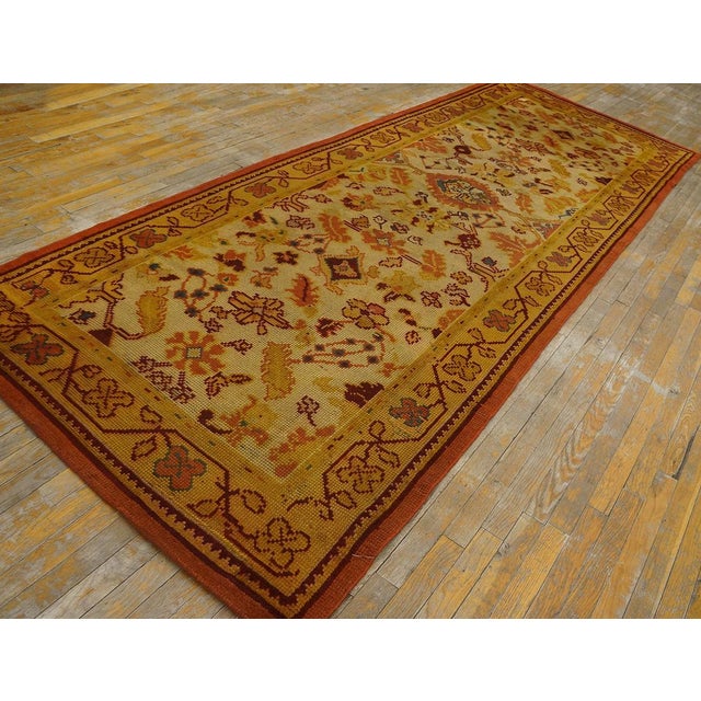Arts & Crafts 1930s Ivory Yellow Geometric Antique Donegal Arts & Crafts Rug 4'6" X 9' Handknotted Wool Carpet For Sale - Image 3 of 6