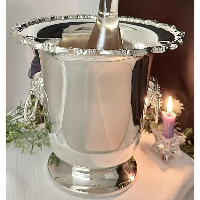 Metal Mid 20th Century Champagne Bucket Leonard Silver Plated Wine Chiller / Ice Bucket For Sale - Image 7 of 9