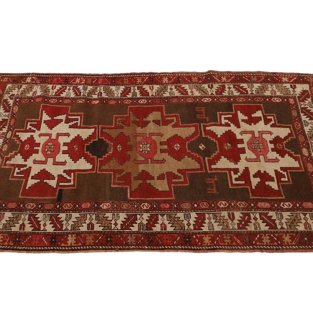 Mid 20th Century Small Vintage Decorative Caucasian Rug For Sale - Image 4 of 7