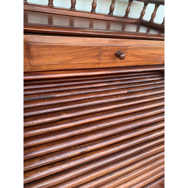 Stylish Colonial Teak Secretaire For Sale - Image 6 of 18