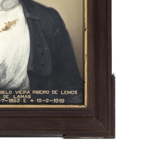 António Alves, Portrait, 1949, Oil on Canvas For Sale - Image 5 of 6