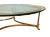 Mid-Century Modern LaBarge Mid-Century Modern Oval Brass & Glass Coffee Table With Hoof Feet For Sale - Image 3 of 11