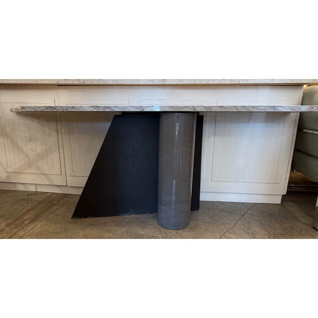 Ambiguita Solid Marble and Slate Console Table by Legendary Italian Design Duo Lella and Massimo Vignelli 1983 For Sale - Image 10 of 10