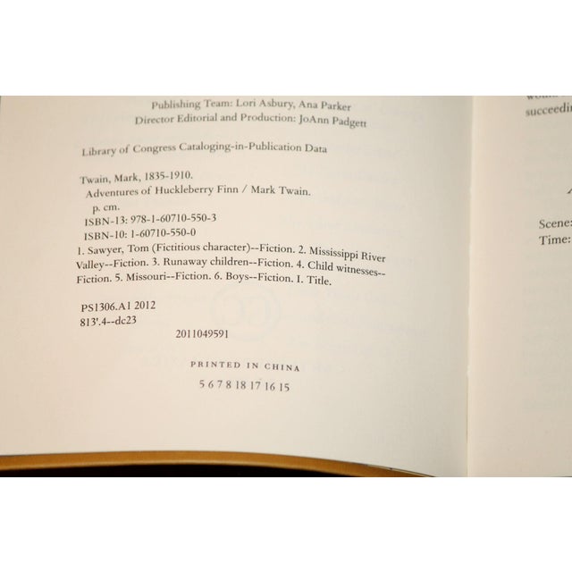 Tan New! Soft, Faux Leather-Bound Book 'Huckleberry Finn'. Impressed and Foil Writing Front and Back For Sale - Image 8 of 8