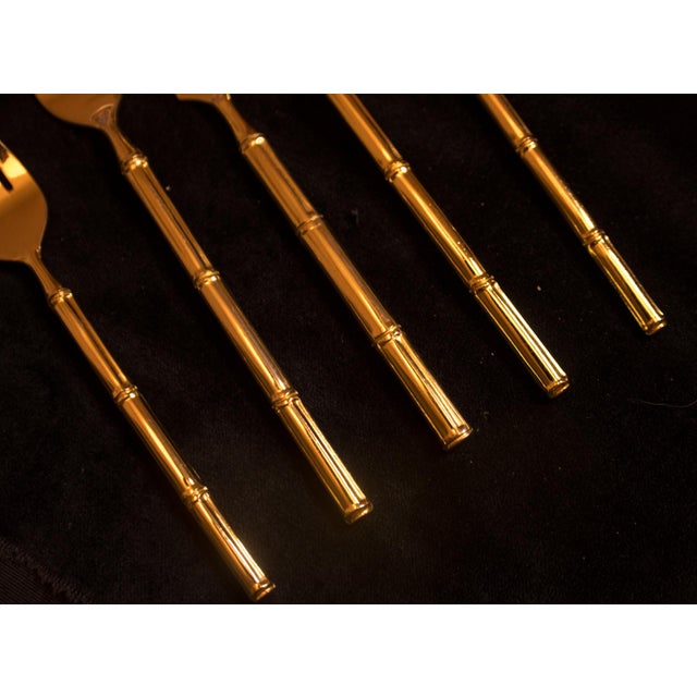 Stanley Roberts Vintage Stanley Roberts Gold Bamboo Flatware Service for 8 With Serving Spoons - 42 Pieces For Sale - Image 4 of 12
