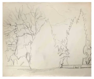 Reynold Arnould, Landscape, Drawing, Mid-20th Century