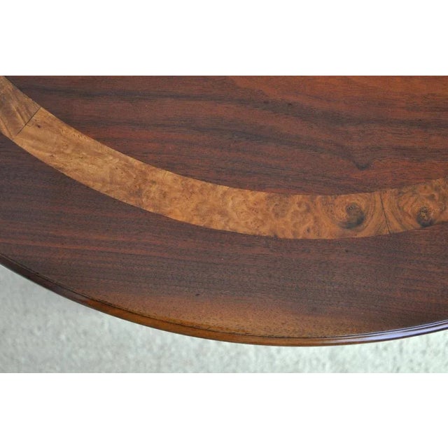 Brown Victorian Burr Walnut, Mahogany & Ebony Circular Centre Table For Sale - Image 8 of 17