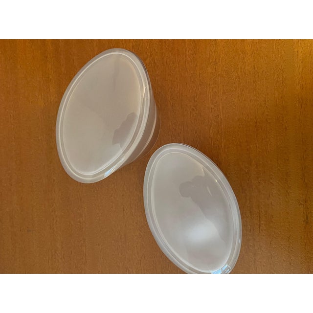 Oval Frosted Lidded Glass Boxes - A Pair For Sale - Image 9 of 10