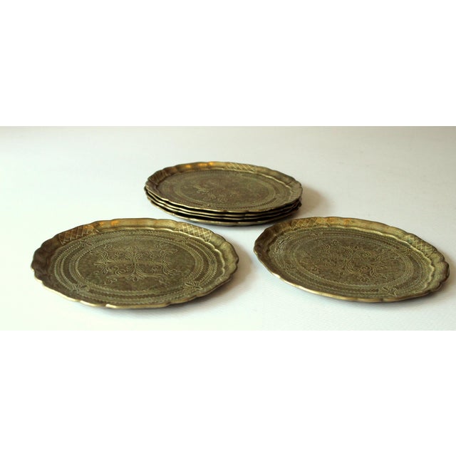 6 Design Solid Brass Coasters by Collini/Austria as a Set - Vintage From the 60s For Sale - Image 6 of 9