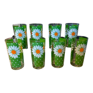 1960s Pasinski Mid-Century Signed Daisy Collins Glasses (Set of 8) - Rare