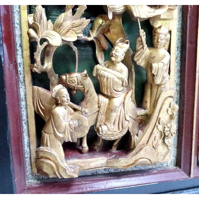 Black Large Asian Lacquered Wood Panel For Sale - Image 8 of 18