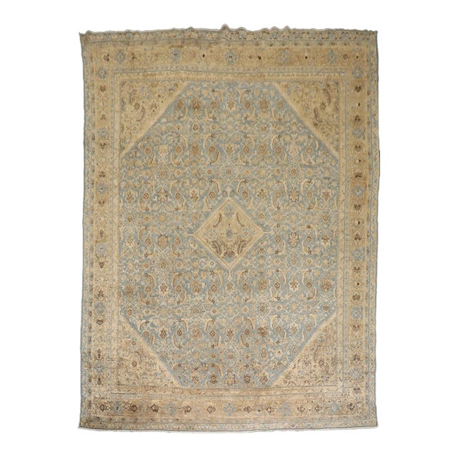Early 20th Century Soft Blue Persian Mahal Rug - 10'1" x 13'6" For Sale
