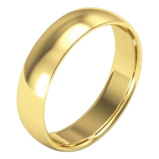 14 Karat Yellow Gold Light Domed Comfort Fit Wedding Band, Estate For Sale