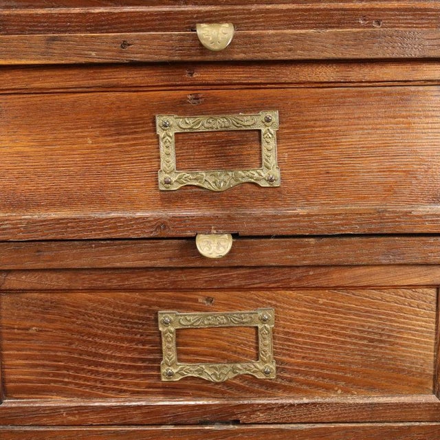 Vintage Filing Cabinet in Oak For Sale - Image 6 of 10
