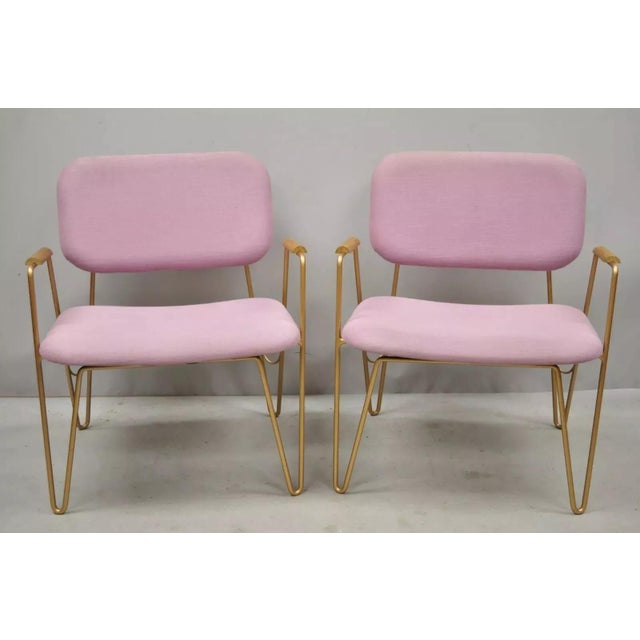 Alessandra Delgado "Bruna" Minimalist Purple Gold Hairpin Lounge Chairs - a Pair For Sale - Image 12 of 12