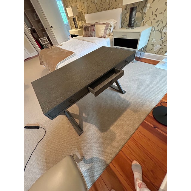Arteriors Home Arteriors Cerused Wood Campaign Style Writing Desk For Sale - Image 4 of 13