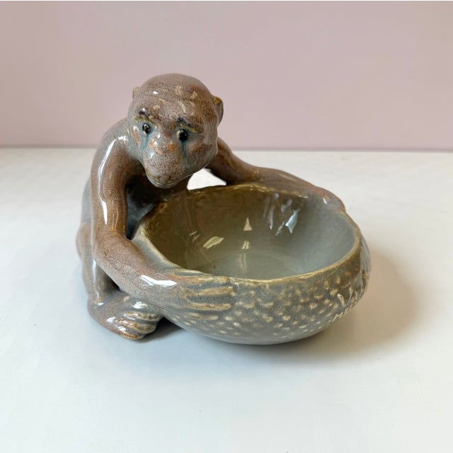 1950s Vintage Glazed Ceramic Monkey Bowl by Villeroy & Boch Merzig For Sale - Image 5 of 7
