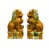 This striking pair of ceramic Foo Dogs, or Imperial Guardian Lions, is rendered in a vibrant Sancai-style palette,...