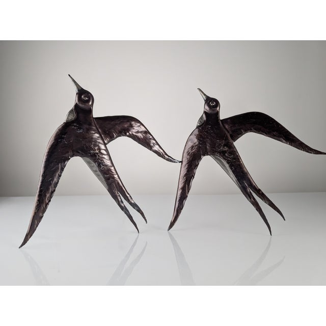 Metal Swallow Wall Sculptures, 1970s, Set of 2 For Sale - Image 4 of 14