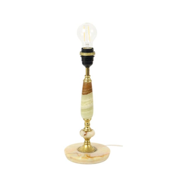 1970s Vintage Table Lamp in Onyx, Marble and Brass, 1960s For Sale - Image 5 of 13