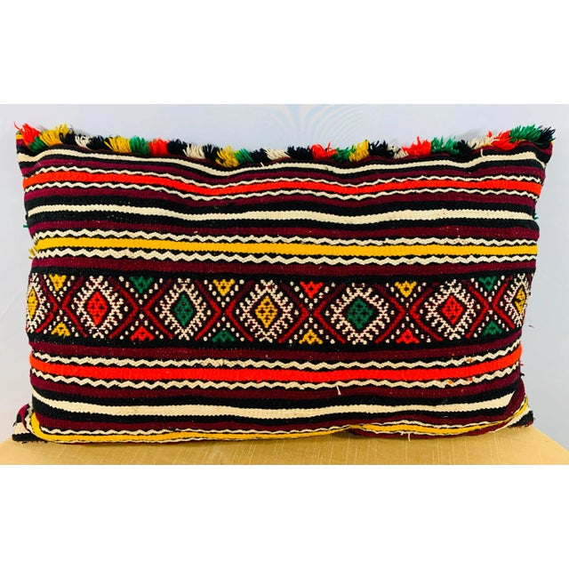 Handmade Moroccan Kilim Style Pillow with Sequins For Sale - Image 9 of 10