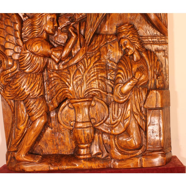 Antique Portuguese Annunciation Altarpiece, 1600s For Sale - Image 6 of 9
