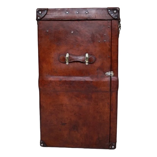Antique Elgin Leather Works Travel Wardrobe For Sale