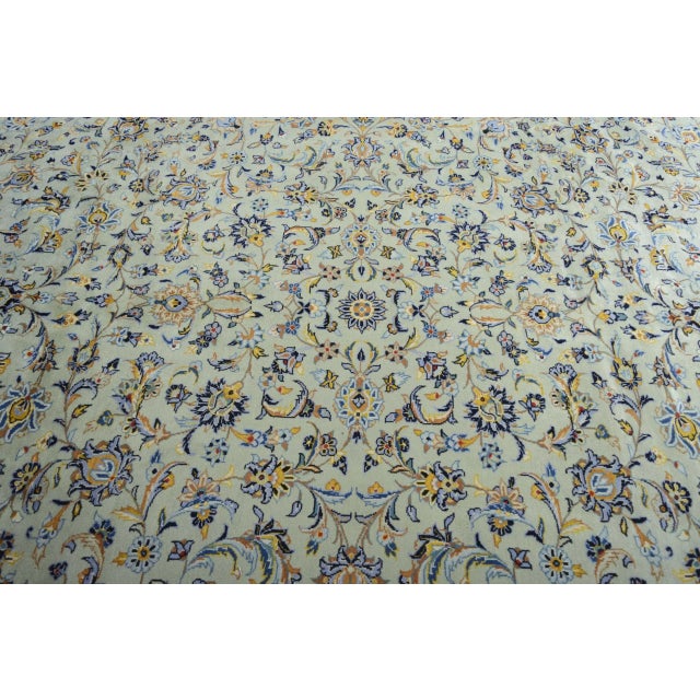 Hand-Knotted Kashan Cork Rug in Wool For Sale - Image 4 of 11