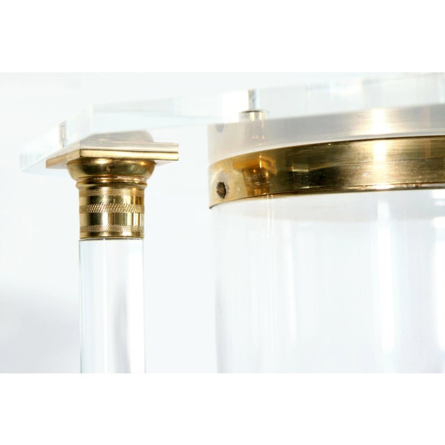 Mid-Century Modern Vintage Lucite & Gold Gilt Brass Display Pedestal For Sale - Image 3 of 10