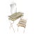 Vintage Hollywood Regency Gold-Toned Makeup Vanity Table Set, Mid-Century Modern, For Sale
