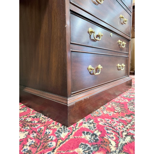 Henkel Harris Mahogany Double Pedestal Executive Desk For Sale - Image 11 of 12