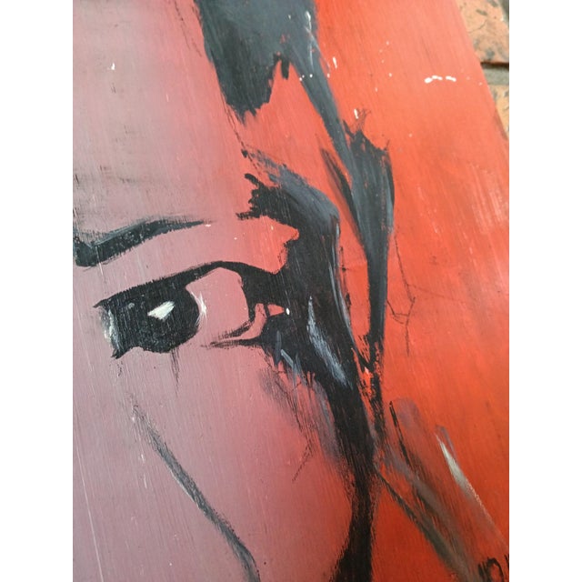 1980s Portrait of Andy Warhol, 1980s, Painting on Chipboard For Sale - Image 5 of 16