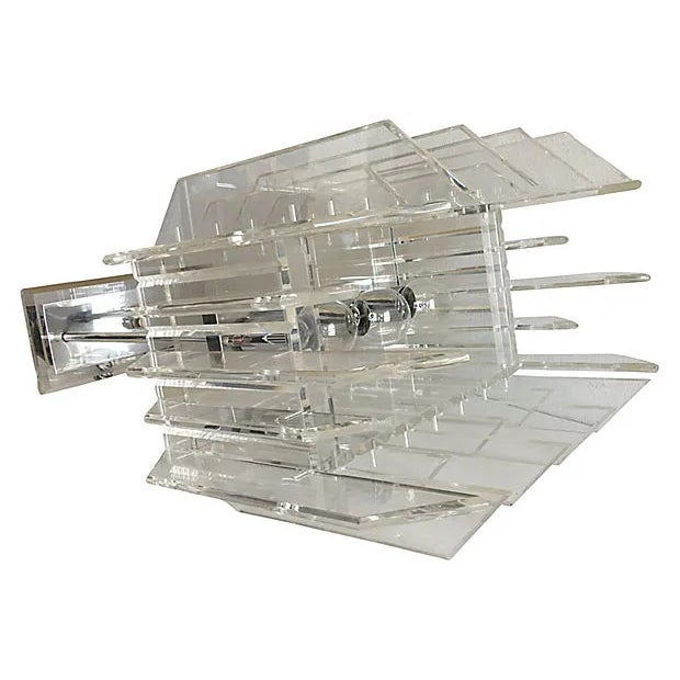 Monumental 1970s Lucite Skyscraper Chandelier For Sale - Image 4 of 8