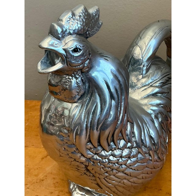 Silver Vintage Arthur Court Pewter Rooster Pitcher For Sale - Image 8 of 18